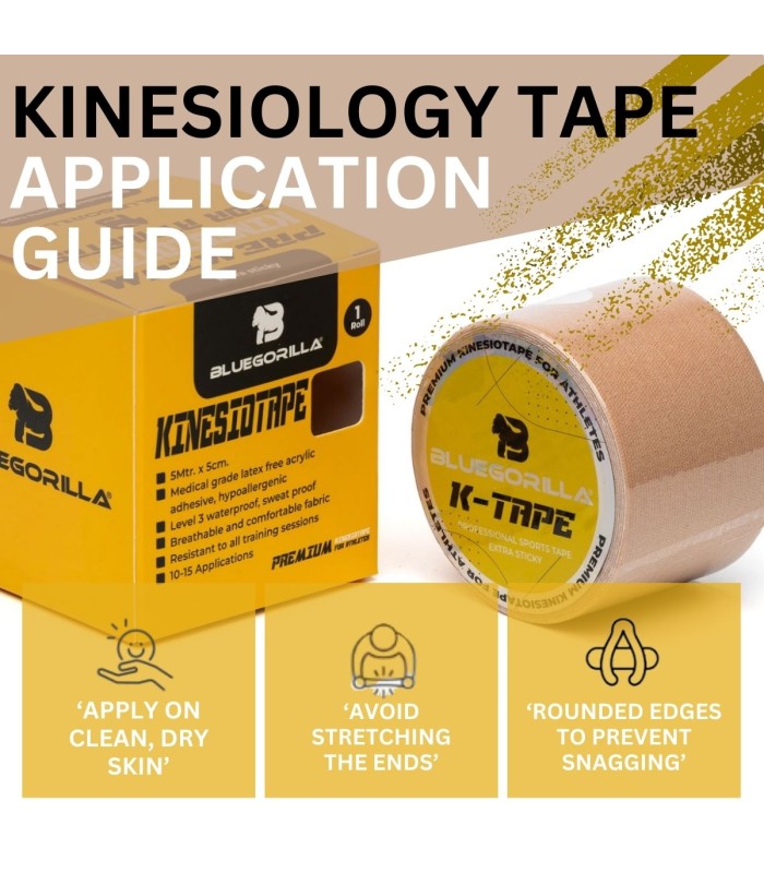 BLUEGORILLA Premium Kinesio tape - vendaje neuromuscular (nivel 3)